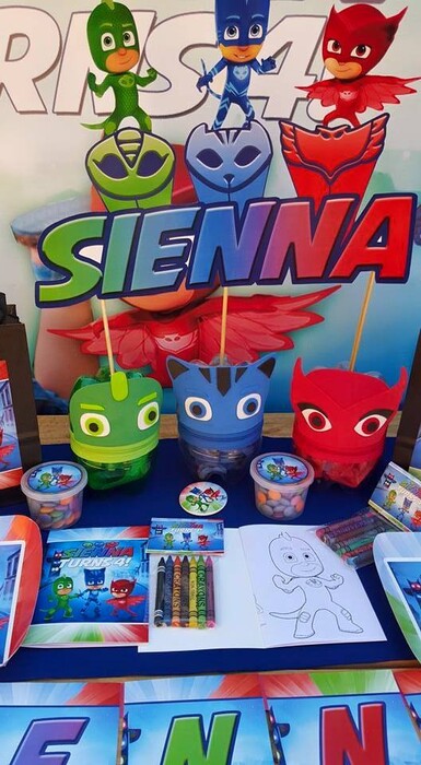 Personalized PJ Masks party supplies and PJ Masks birthday decor for sale.