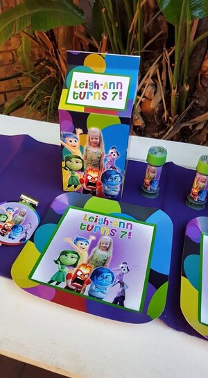 Our custom made Inside Out party supplies include personalised pvc banners, party packs, movie boxes and more.