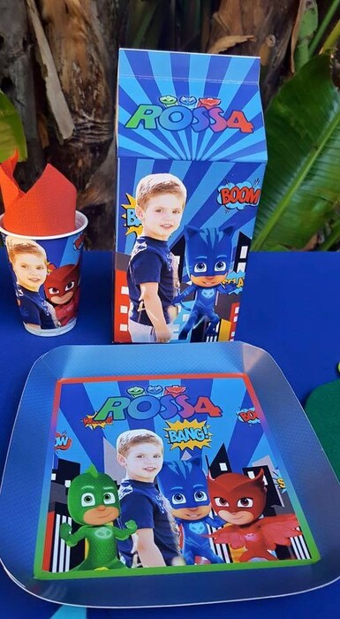 Kiddies Theme Parties not only make personalised PJ Masks party supplies, we can also do the entire party setup for you.