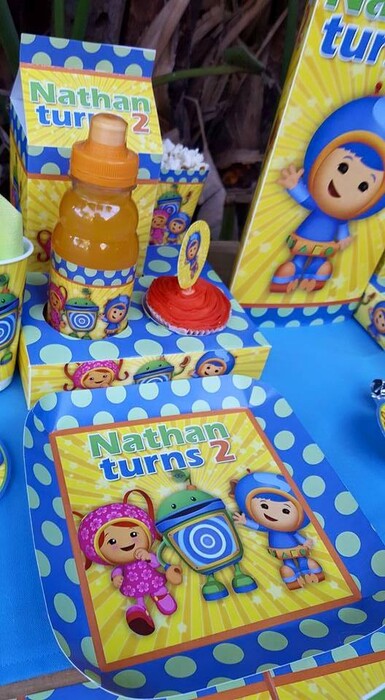 Kiddies Theme Parties hire out gazebos, picnic tables, umbrellas and photo boards for your Team Umizoomi party.