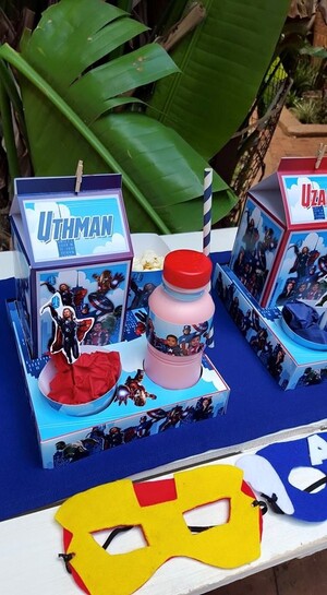 Our custom made Avengers party supplies include personalised invitations, paper cups and plates, blowouts and more.