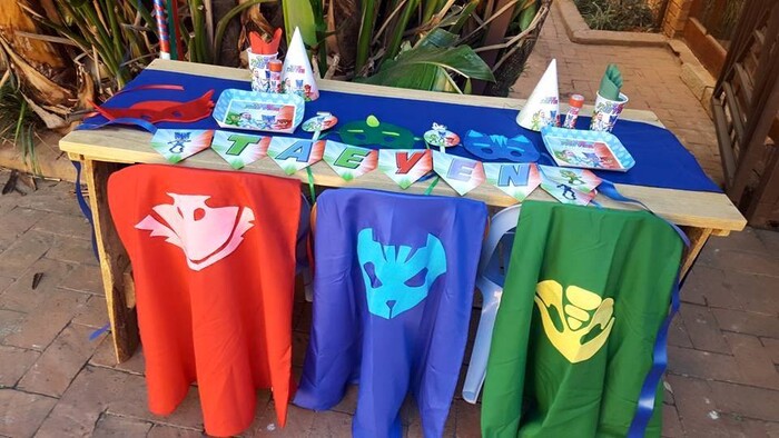 Our custom made PJ Masks party supplies include personalised invitations, paper cups and plates, blowouts and more.