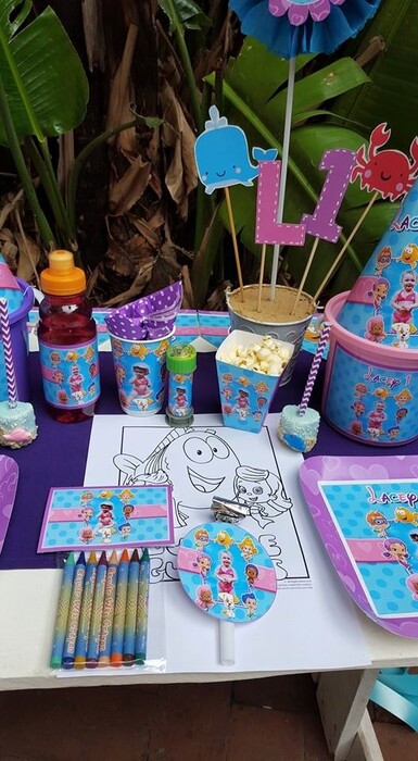 We make birthday party decor for popular themes such as Bubble Guppies, Doc Mcstuffins, Ferrari and more.