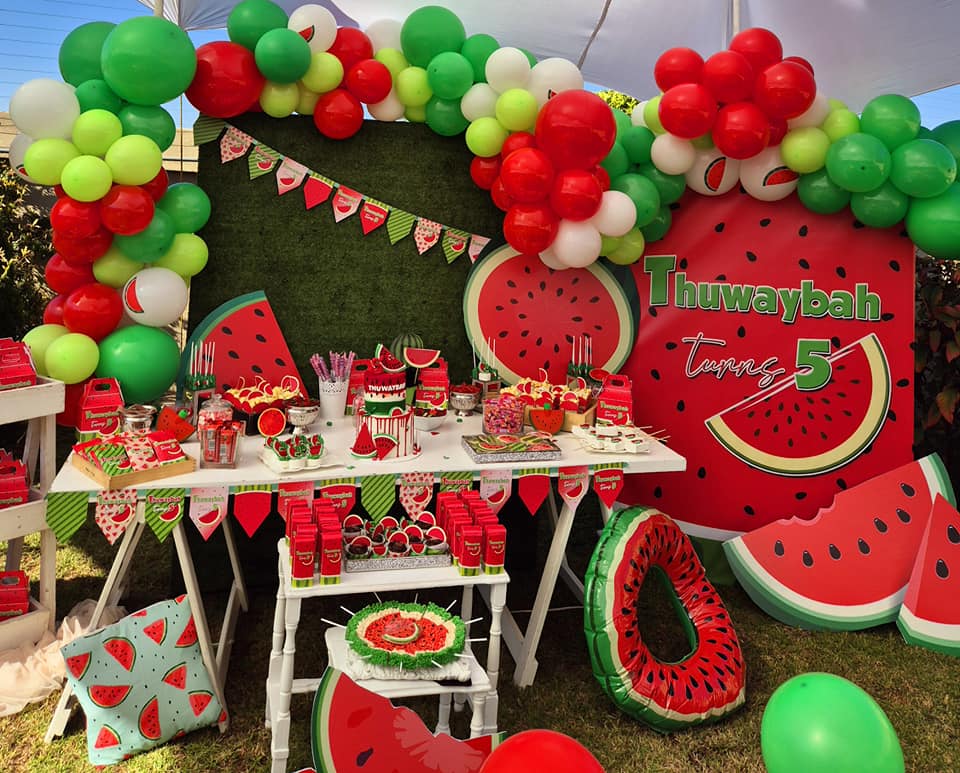 Red & Green Watermelon Party Decor